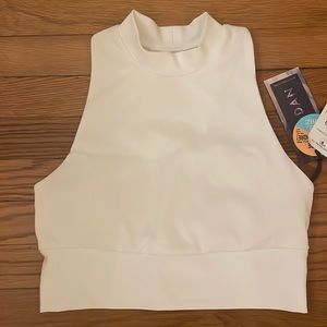 White ribbed cropped tank